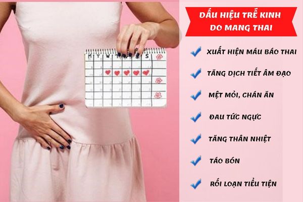 Trễ kinh là một trong những dấu hiệu nhận biết có thai