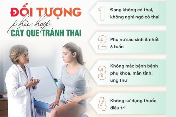 Các đối tương có thể thực hiện cấy que tránh thai